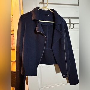 Navy moto style blazer